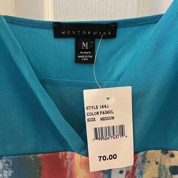 Weston Wear Y2K Mesh Spaghetti Strap Tank Top Paint Splatter Size Medium NEW - Picture 9 of 15